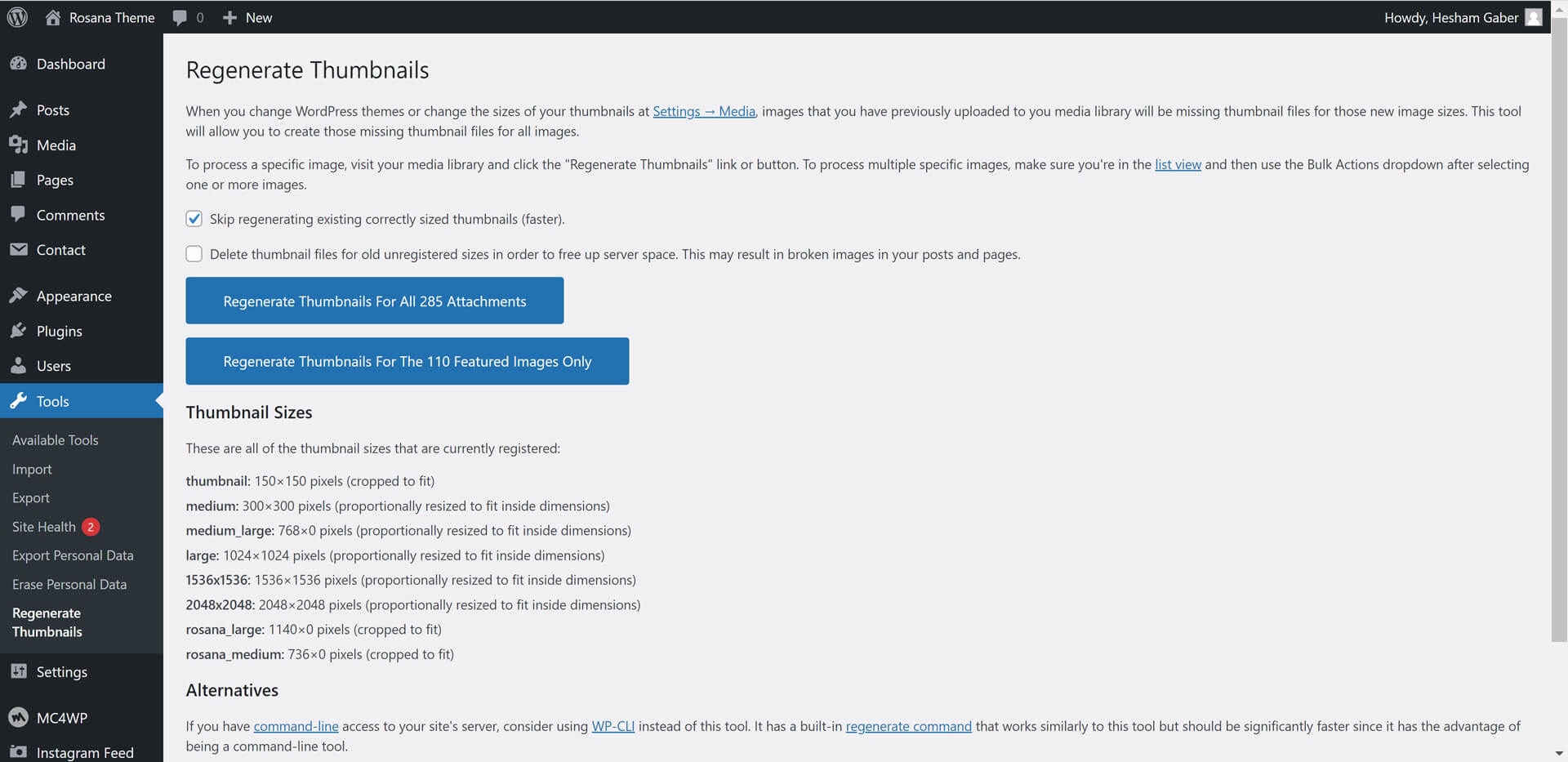 Regenerate Thumbnails